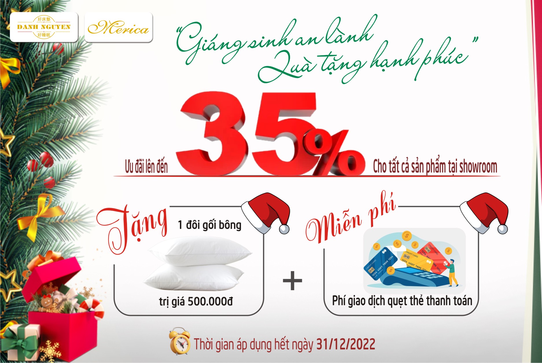 Ưu đãi cực khủng 35% khi mua sắm tại Đệm Danh Nguyên